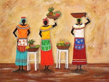 Mujeres Cartageneras Afriqueine Peinture à l'huile